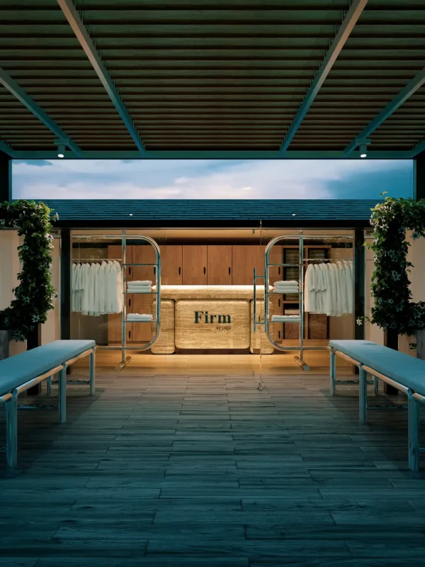 Front entrance to Firm fitness with pilates and jiu-jitsiu and boxing at Lago, Nusa lembongan